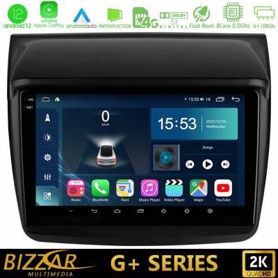 Bizzar G+ Series Mitsubishi L200 8core Android12 6+128GB Navigation Multimedia Tablet 9