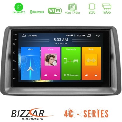 Bizzar Fiat Panda 2003-2012 4core Android12 2+16GB Navigation Multimedia Deckless 7