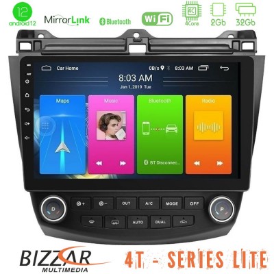 Bizzar 4T Series Honda Accord 2002-2008 4Core Android12 2+32GB Navigation Multimedia Tablet 10
