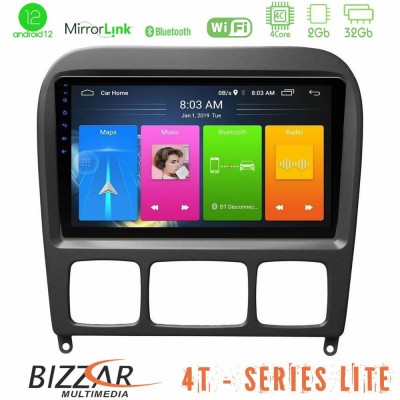 Bizzar 4T Series Mercedes S Class 1999-2004 (W220) 4core Android12 2+32GB Navigation Multimedia Tablet 9″