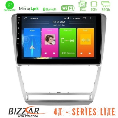 Bizzar 4T Series Skoda Octavia 5 4Core Android12 2+32GB Navigation Multimedia Tablet 10