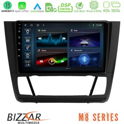 Bizzar M8 Series BMW 1Series E81/E82/E87/E88 (AUTO A/C) 8core Android13 4+32GB Navigation Multimedia Tablet 9