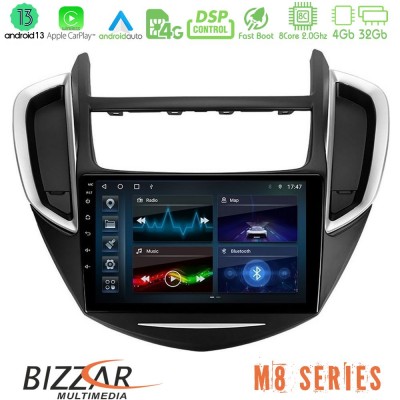Bizzar M8 Series Chevrolet Trax 2013-2020 8core Android13 4+32GB Navigation Multimedia Tablet 9