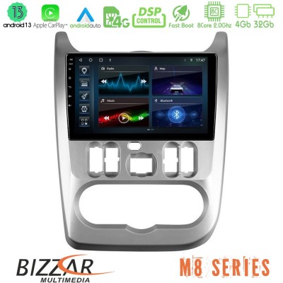 Bizzar M8 Series Dacia Duster/Sandero/Logan 8core Android13 4+32GB Navigation Multimedia Tablet 9