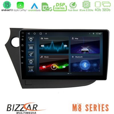 Bizzar M8 Series Honda Insight 2009-2015 8core Android13 4+32GB Navigation Multimedia Tablet 9
