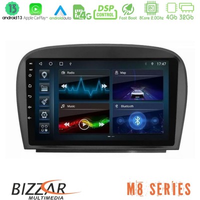 Bizzar M8 Series Mercedes SL Class 2005-2011 8Core Android13 4+32GB Navigation Multimedia Tablet 9
