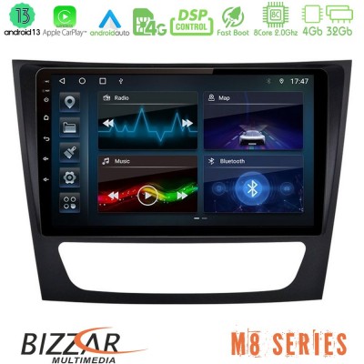Bizzar M8 Series Mercedes E Class / CLS Class 8core Android13 4+32GB Navigation Multimedia 9