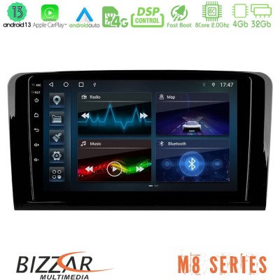 Bizzar M8 Series Mercedes ML/GL Class 8core Android13 4+32GB Navigation Multimedia Tablet 9
