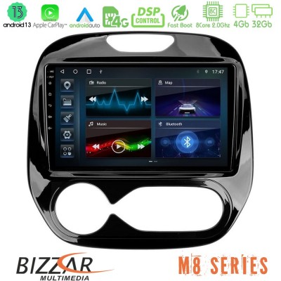 Bizzar M8 Series Renault Captur 2013-2019 (Auto AC) 8core Android13 4+32GB Navigation Multimedia Tablet 9