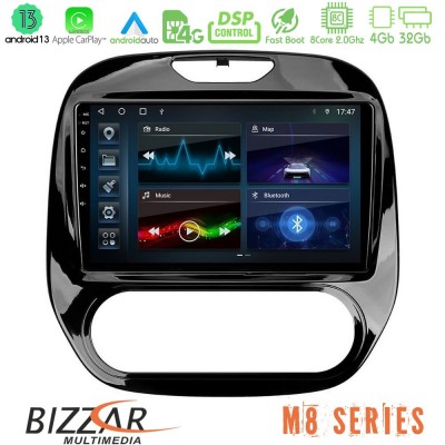 Bizzar M8 Series Renault Captur 2013-2019 (Manual AC) 8core Android13 4+32GB Navigation Multimedia Tablet 9