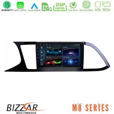 Bizzar M8 Series Seat Leon 2013 – 2019 8core Android13 4+32GB Navigation Multimedia Tablet 9