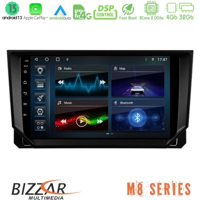 Bizzar M8 Series Seat Arona/Ibiza 8core Android13 4+32GB Navigation Multimedia Tablet 9