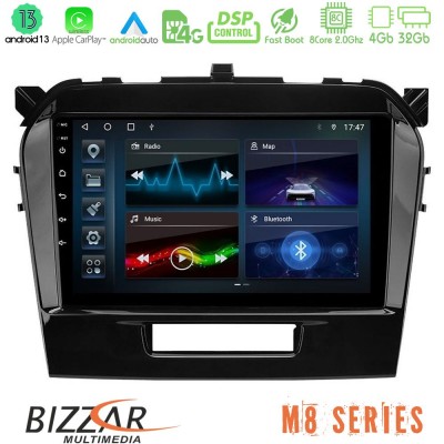 Bizzar M8 Series Suzuki Vitara 2015-2021 8core Android13 4+32GB Navigation Multimedia Tablet 9