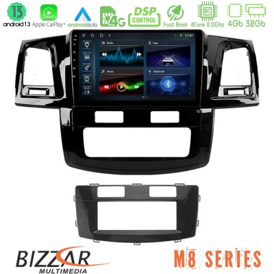 Bizzar M8 Series Toyota Hilux 2007-2011 8core Android13 4+32GB Navigation Multimedia Tablet 9