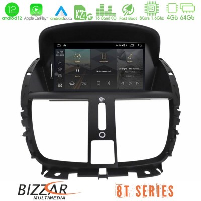Bizzar OEM Peugeot 207 8core Android12 4+64GB Navigation Multimedia Deckless 7