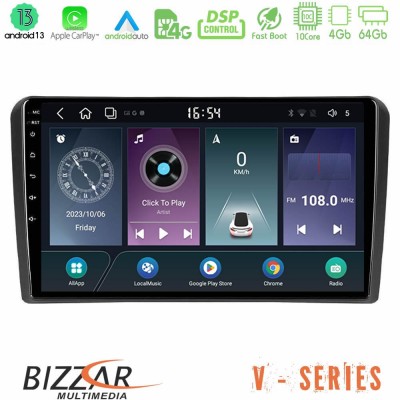 Bizzar V Series Audi A3 8P 10core Android13 4+64GB Navigation Multimedia Tablet 9