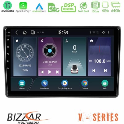 Bizzar V Series Audi A4 B7 10core Android13 4+64GB Navigation Multimedia Tablet 9