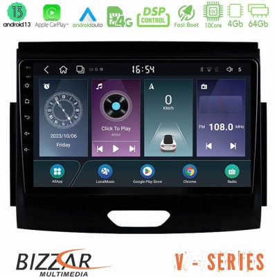 Bizzar V Series Ford Ranger 2017-2022 10core Android13 4+64GB Navigation Multimedia Tablet 9