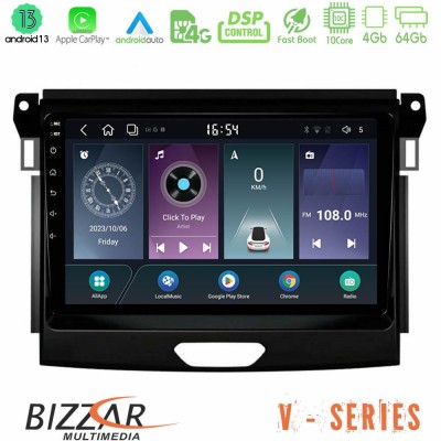 Bizzar V Series Ford Ranger 2017-2022 10core Android13 4+64GB Navigation Multimedia Tablet 9