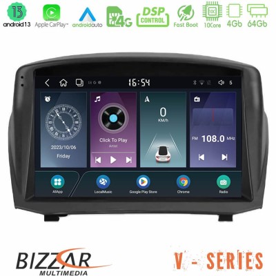 Bizzar V Series Ford Fiesta 2008-2012 10core Android13 4+64GB Navigation Multimedia Tablet 9