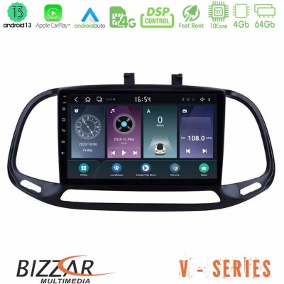 Bizzar V Series Fiat Doblo 2015-2022 10core Android13 4+64GB Navigation Multimedia Tablet 9