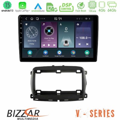 Bizzar V Series  Fiat 500 2016> 10core Android13 4+64GB Navigation Multimedia Tablet 9