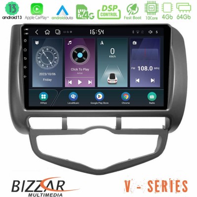 Bizzar V Series Honda Jazz 2002-2008 (Auto A/C) 10core Android13 4+64GB Navigation Multimedia Tablet 9