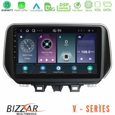 Bizzar V Series Hyundai Tucson 2019-> 10core Android13 4+64GB Navigation Multimedia Tablet 9