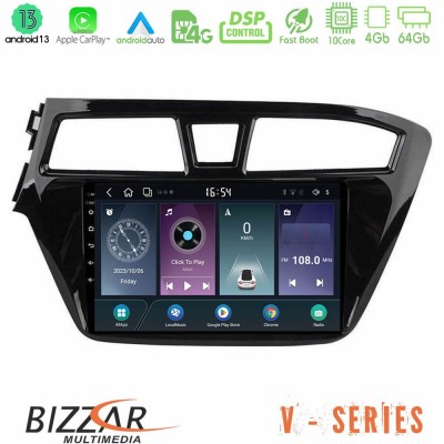Bizzar V Series Hyundai i20 2014-2018 10core Android13 4+64GB Navigation Multimedia Tablet 9