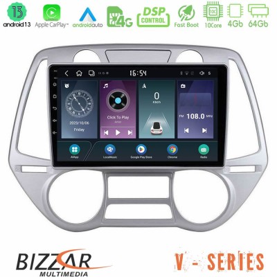 Bizzar V Series Hyundai i20 2009-2012 Auto A/C 10core Android13 4+64GB Navigation Multimedia Tablet 9