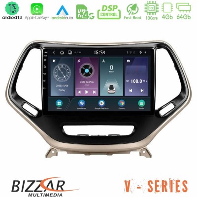 Bizzar V Series Jeep Cherokee 2014-2019 10core Android13 4+64GB Navigation Multimedia Tablet 9