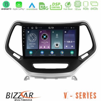 Bizzar V Series Jeep Cherokee 2014-2019 10core Android13 4+64GB Navigation Multimedia Tablet 9