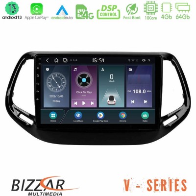 Bizzar V Series Jeep Compass 2017> 10core Android13 4+64GB Navigation Multimedia Tablet 10