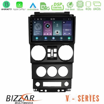 Bizzar V Series Jeep Wrangler 2008-2010 10core Android13 4+64GB Navigation Multimedia Tablet 9