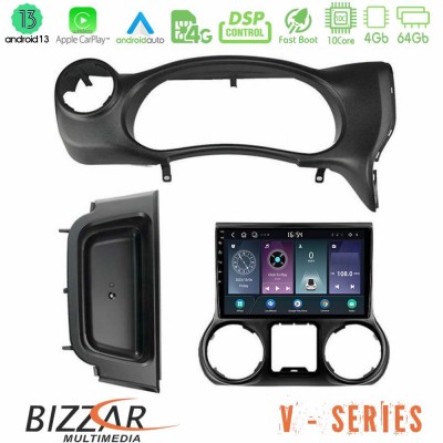 Bizzar V Series Jeep Wrangler 2014-2017 10core Android13 4+64GB Navigation Multimedia Tablet 9