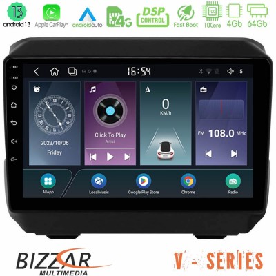Bizzar V Series Jeep Wrangler 2018-> 10core Android13 4+64GB Navigation Multimedia Tablet 9