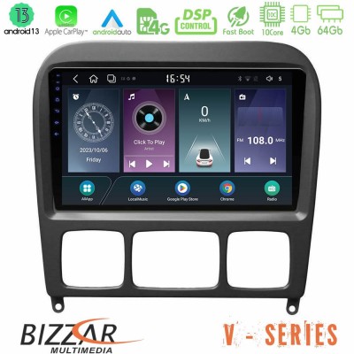 Bizzar V Series Mercedes S Class 1999-2004 (W220) 10core Android13 4+64GB Navigation Multimedia Tablet 9