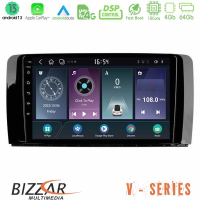 Bizzar V Series Mercedes R Class 10core Android13 4+64GB Navigation Multimedia Tablet 9