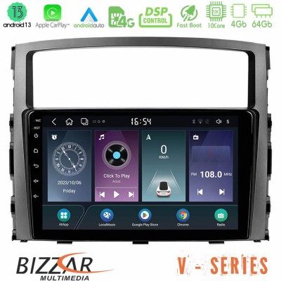 Bizzar V Series Mitsubishi Pajero 2008-2009 10core Android13 4+64GB Navigation Multimedia Tablet 9