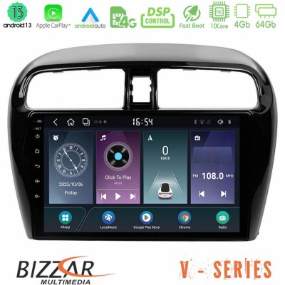 Bizzar V Series Mitsubishi Space Star 2013-2016 10core Android13 4+64GB Navigation Multimedia Tablet 9