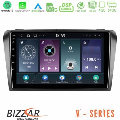 Bizzar V Series Mazda 3 2004-2009 10core Android13 4+64GB Navigation Multimedia Tablet 9