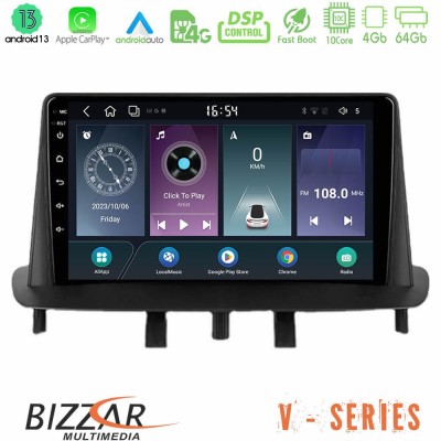 Bizzar V Series Renault Megane 3 2009-2013 10core Android13 4+64GB Navigation Multimedia Tablet 9