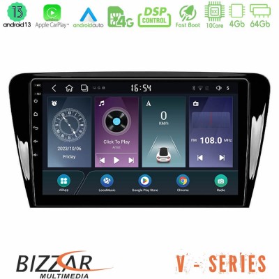 Bizzar V Series Skoda Octavia 7 10core Android13 4+64GB Navigation Multimedia Tablet 10