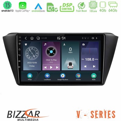 Bizzar V Series Skoda Fabia 2015-2021 10core Android13 4+64GB Navigation Multimedia Tablet 9