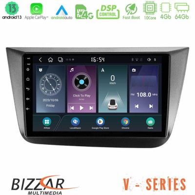 Bizzar V Series Seat Altea 2004-2015 10core Android13 4+64GB Navigation Multimedia Tablet 9
