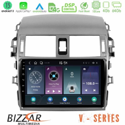 Bizzar V Series Toyota Corolla 2008-2010 10core Android13 4+64GB Navigation Multimedia Tablet 9
