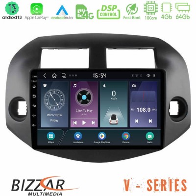 Bizzar V Series Toyota Rav4 2006-2012 10core Android13 4+64GB Navigation Multimedia Tablet 10