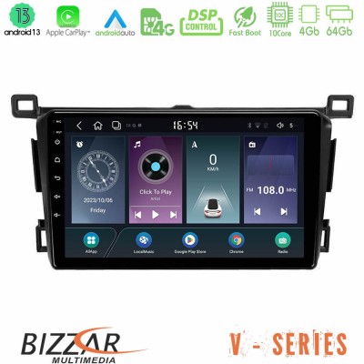 Bizzar V Series Toyota RAV4 2013-2018 10core Android13 4+64GB Navigation Multimedia Tablet 9