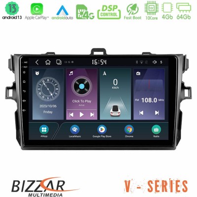 Bizzar V Series Toyota Corolla 2007-2012 10core Android13 4+64GB Navigation Multimedia Tablet 9