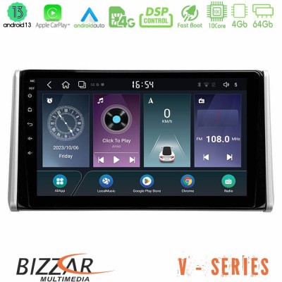 Bizzar V Series Toyota RAV4 2019-2023 10core Android13 4+64GB Navigation Multimedia Tablet 10